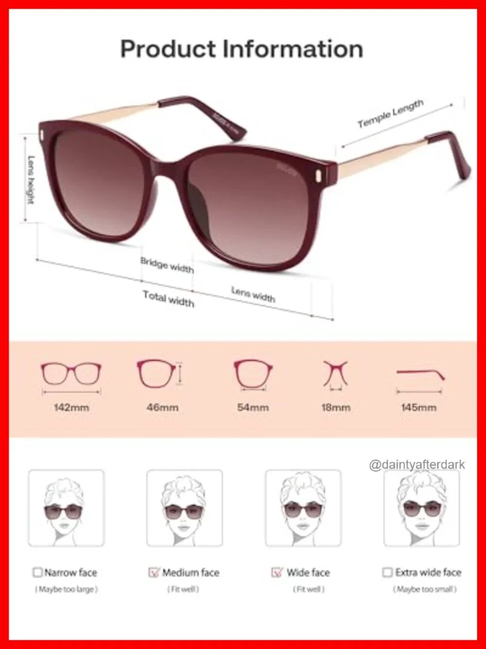Oversized Square Polarized Sunglasses for Women UV400